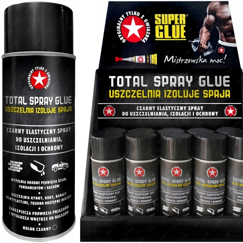 SUPER MOCNY KLEJ TOTAL SPRAY GLUE BŁYSKAWICZNY USZCZELNIANIA IZOLACJi 400ml