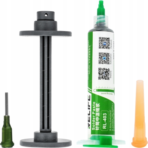 PASTA LUTOWNICZA RELIFE RL-403 10ml/35g POPYCHACZ TŁOK + 2x IGŁA DOZOWNICZA