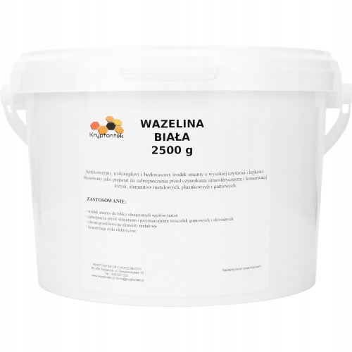 WAZELINA TECHNICZNA BIAŁA SMAROWANIE USZCZELEK BEZKWASOWA NISKOTOPLIW 2,5kg