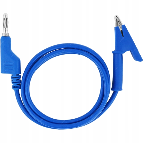 KABEL PRZEWÓD POMIAROWY DO MIERNIKA KROKODYLEK BANAN RT0231 3,7mm NIEBIESKI