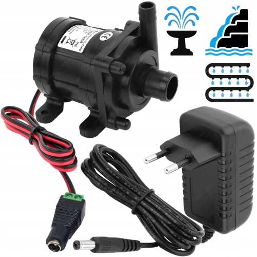 ZESTAW POMPKA POMPA DO WODY OBIEGOWA ZANURZENIOWA OCZKO WODNE+ ZASILACZ 12V