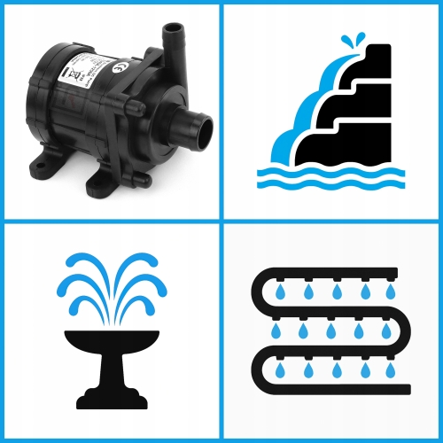 ZESTAW POMPKA POMPA DO WODY OBIEGOWA ZANURZENIOWA OCZKO WODNE+ ZASILACZ 12V