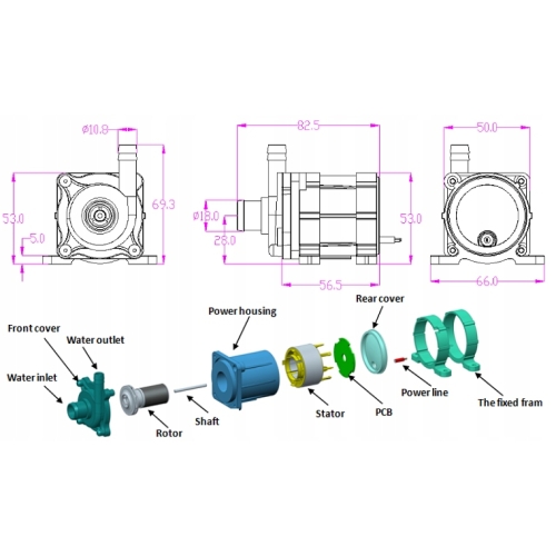 ZESTAW POMPKA POMPA DO WODY OBIEGOWA ZANURZENIOWA OCZKO WODNE+ ZASILACZ 12V