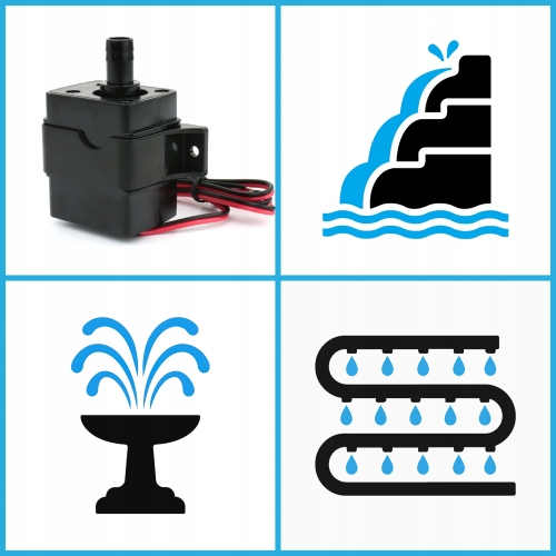 ZESTAW POMPKA POMPA DO WODY OBIEGOWA ZANURZENIOWA OCZKO WODNE+ ZASILACZ 12V