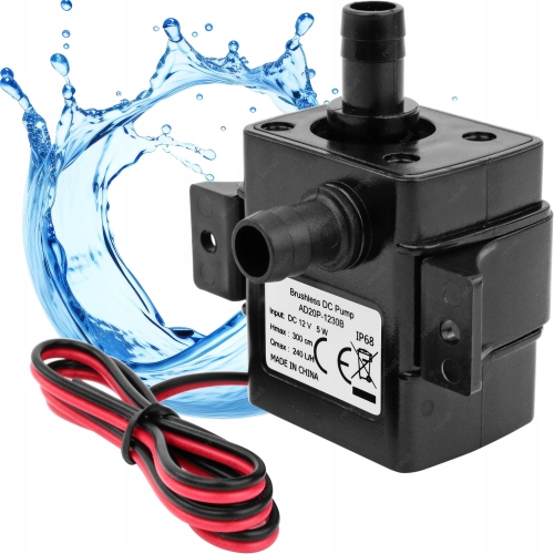 ZESTAW POMPKA POMPA DO WODY OBIEGOWA ZANURZENIOWA OCZKO WODNE+ ZASILACZ 12V