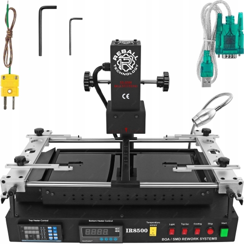STACJA LUTOWNICZA BGA SMD DO NAPRAW REBALL IR8500 2500W 2x IR RS232 USB