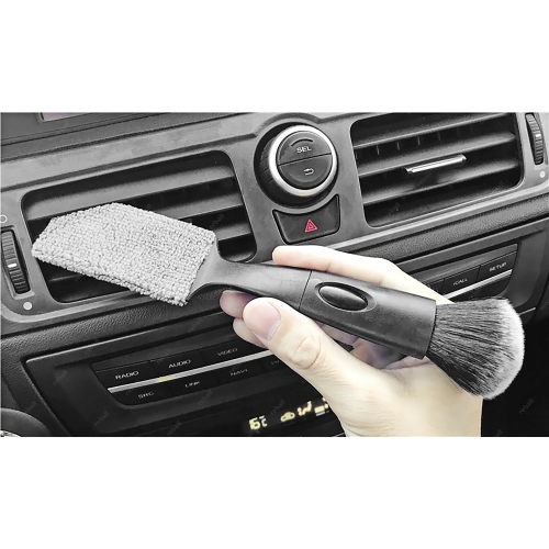 SZCZOTKA SZCZELINOWA DO CZYSZCZENIA SAMOCHODU AUTA + ŚCIERECZKA MIKROFIBRA
