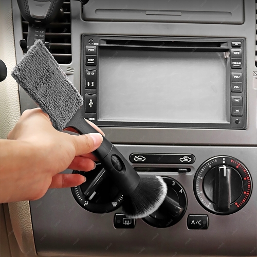 SZCZOTKA SZCZELINOWA DO CZYSZCZENIA SAMOCHODU AUTA + ŚCIERECZKA MIKROFIBRA