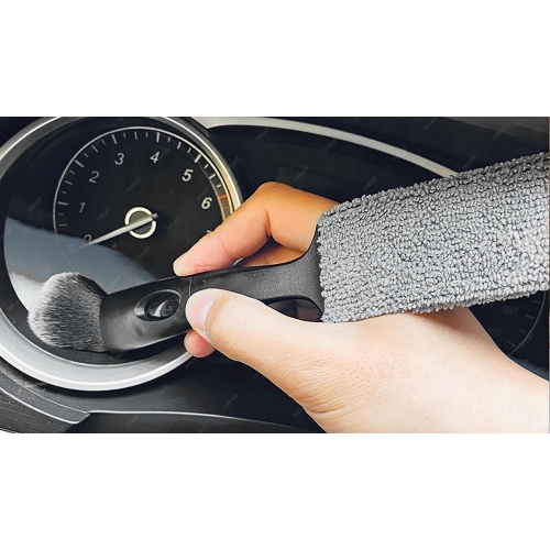 SZCZOTKA SZCZELINOWA DO CZYSZCZENIA SAMOCHODU AUTA + ŚCIERECZKA MIKROFIBRA