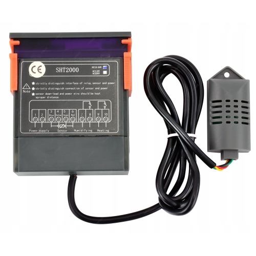 PANELOWY REGULATOR TEMPERATURY STEROWNIK CYFROWY HIGROMETR SHT2000 12-24VDC