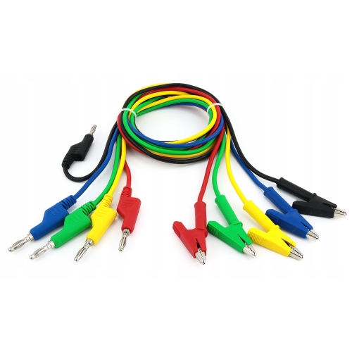 5x PRZEWODY MIERNIKA MULTIMETRU KABLE POMIAROWE SONDY BANAN KROKODYLEK