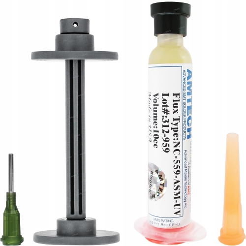 PASTA LUTOWNICZA AMTECH NC-559-ASM-UV 10g POPYCHACZ TŁOK +2 IGŁY DOZOWNICZE