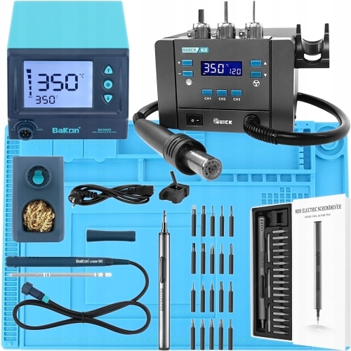 ZESTAW STACJA LUTOWNICZA QUICK K8 NASTĘPCA 861DW + BAKON BK969D + ZESTAW XL