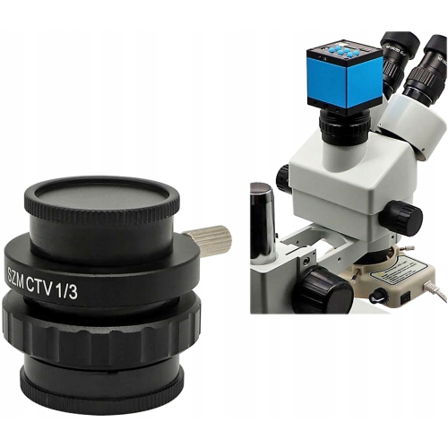 ADAPTER C-MOUNT SZ CTV 1/3 PODŁĄCZENIA KAMERY MIKROSKOP OPTYCZNY ZOOM 3x