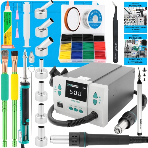 ZESTAW STACJA LUTOWNICZA HOT AIR SPAWARKA PLASTIKU AIFEN 861DW 1000W XXLv3