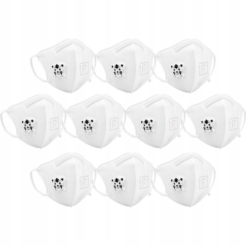 10x MASKA MASECZKA OCHRONNA DLA DZIECI ANTYSMOGOWA PRZECIWPYŁOWA KN95 FFP2