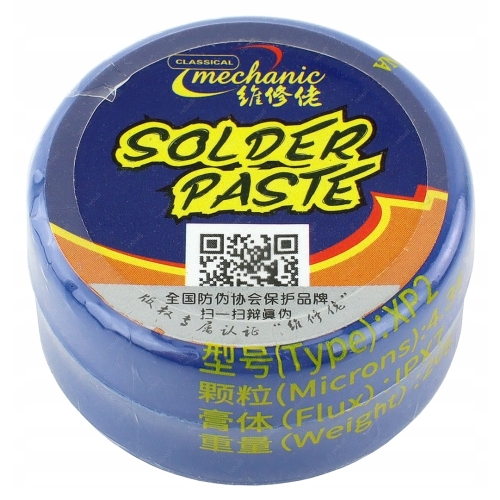 PASTA LUTOWNICZA MECHANIC XP2 10g PŁYNNA CYNA OŁOWIOWA Sn63/Pb37 IPX7 148°C