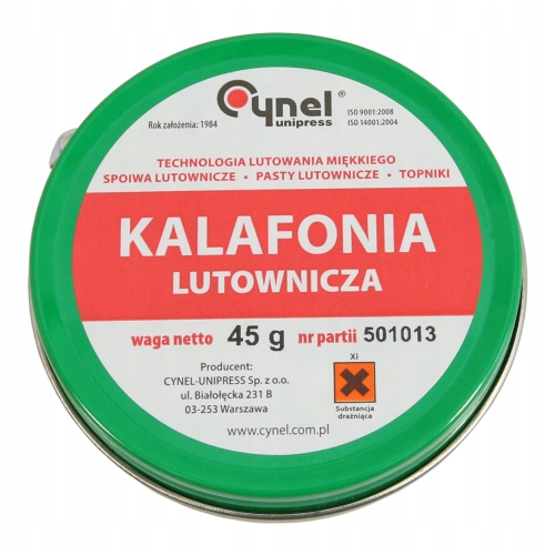 AKCESORIA LUTOWNICZE CHEMIA DO LUTOWANIA RT-9 CYNA PLECIONKA KALAFONIA IGŁA