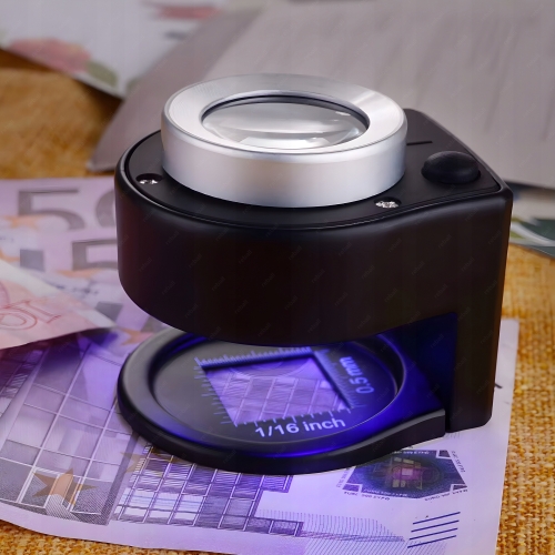 LUPA JUBILERSKA NUMIZMATYCZNA MIKROSKOP SZKŁO POWIĘKSZAJĄC 30X USB-C LED UV