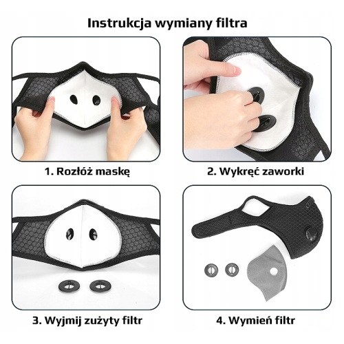 FILTR WYMIENNY DO MASKA MASECZKA OCHRONNA ANTYSMOGOWA SPORTOWA KN95 FFP2