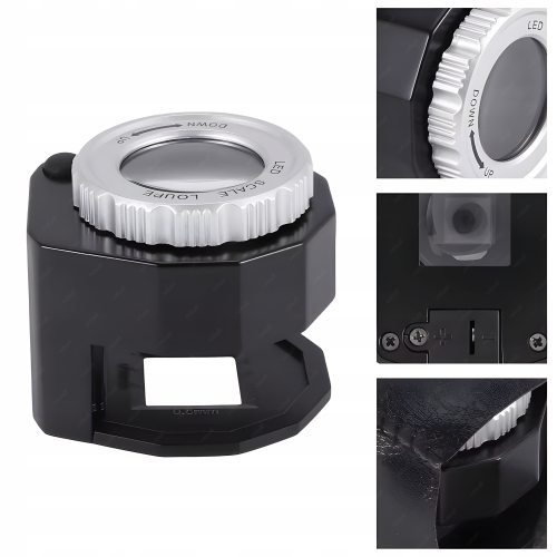 LUPA JUBILERSKA NUMIZMATYCZNA MIKROSKOP SZKŁO POWIĘKSZAJĄCE 30X LED UV