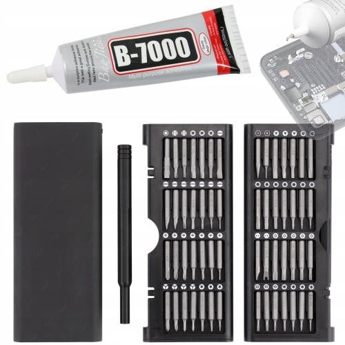B7000 KLEJ MONTAŻOWY 50ml+ WKRĘTAKI PRECYZYJNE XL WYMIANA EKRANU SZYBKI LCD