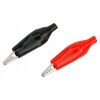 2X - KROKODYLKI RED BLACK 44mm IZOLOWANE ŻABKI HQ!