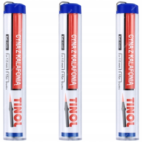 3x CYNA DO LUTOWANIA Z KALAFONIĄ SPOIWO LUTOWNICZE FIOLKA TINOL 1mm 15g