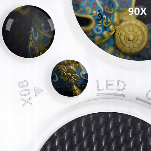 LUPA JUBILERSKA SZKŁO POWIĘKSZAJĄCE KIESZONKOWA LED+UV 30X 60X 90X RT0348