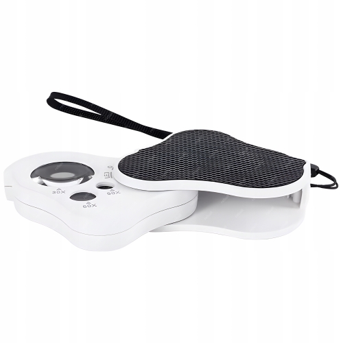 LUPA JUBILERSKA SZKŁO POWIĘKSZAJĄCE KIESZONKOWA LED+UV 30X 60X 90X RT0348