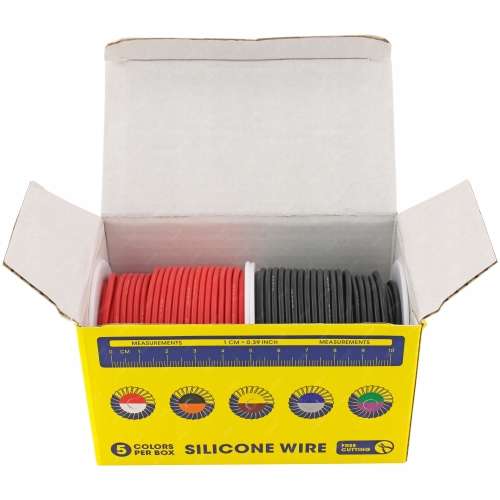 PRZEWÓD SILIKONOWY 18 AWG 2x 20m CZERWONY CZARNY LINKA KABEL + DOZOWNIK 40m