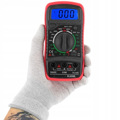 MULTIMETR RĘCZNY MIERNIK CYFROWY PRĄDU NAPIĘCIA XL830L PRO + SZPILKI OSTRE