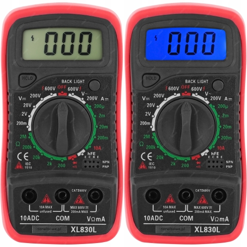 MULTIMETR RĘCZNY MIERNIK CYFROWY PRĄDU NAPIĘCIA XL830L PRO + SZPILKI OSTRE