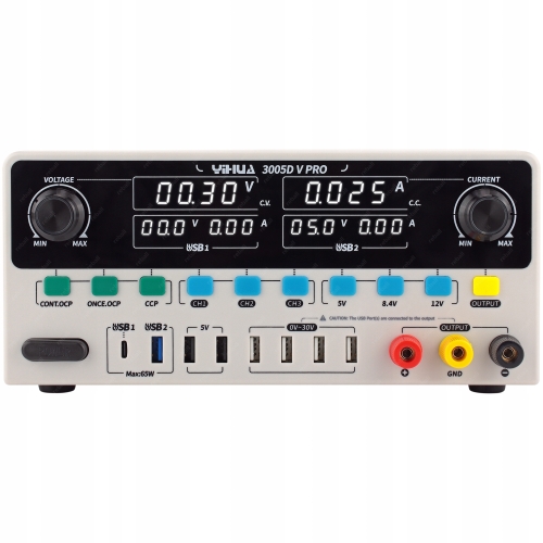 MOCNY ZASILACZ LABORATORYJNY YIHUA 3005D-V PRO OCP CCP 30V 5A USB-C 335W