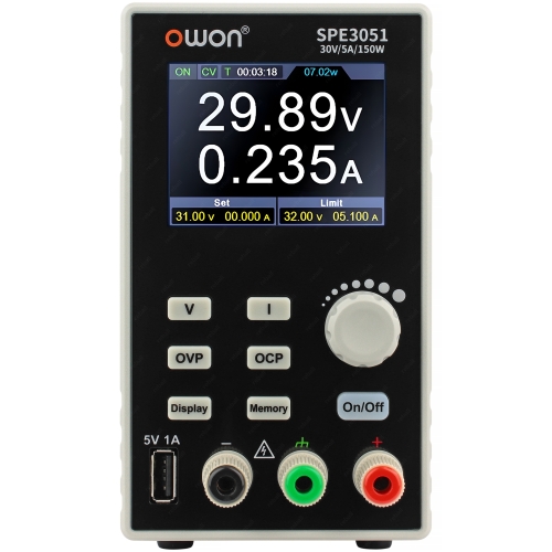 MOCNY ZASILACZ LABORATORYJNY OWON SPE3051 30V 5A 150W USB OVP OCP MEMORY