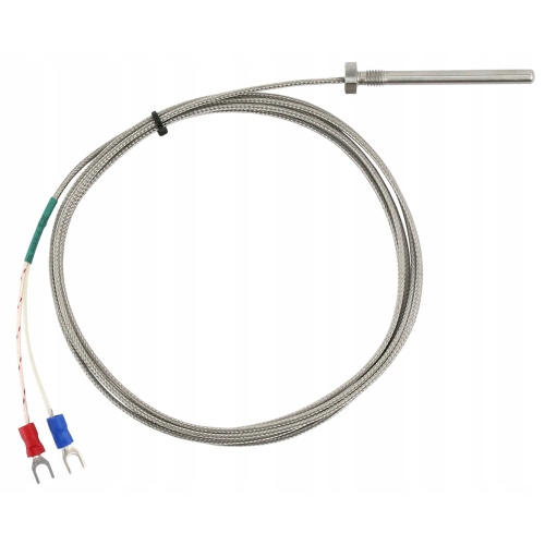 REGULATOR TEMPERATURY STEROWNIK REX C100 PRZEKAŹNIK 10A+CZUJ. PT100 M6 50mm