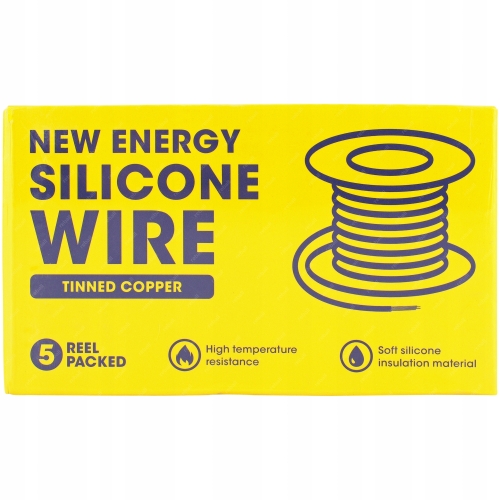 PRZEWÓD SILIKONOWY 18 AWG 5x 5m CZERWONY NIEBIESKI ZIELONY ZÓŁTY CZARNY 25m