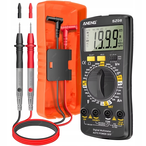 MULTIMETR RĘCZNY UNIWERSALNY MIERNIK CYFROWY NAPIĘCIA ANGEN SZ08 ZESTAW