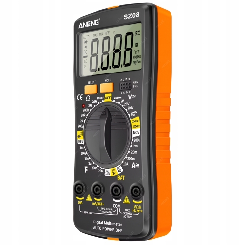 MULTIMETR RĘCZNY UNIWERSALNY MIERNIK CYFROWY NAPIĘCIA ANGEN SZ08 ZESTAW