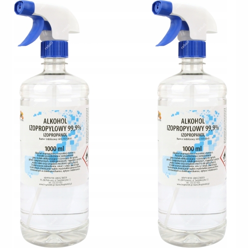 ALKOHOL IZOPROPYLOWY IZOPROPANOL IPA 99,9% CZYSTY DO MYCIA SPRYSKIWACZ 2x1L