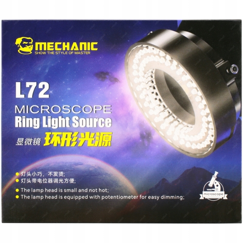 REGULOWANE OŚWIETLENIE DO MIKROSKOPU LAMPA MECHANIC L72 72xLED 62mm BLACK