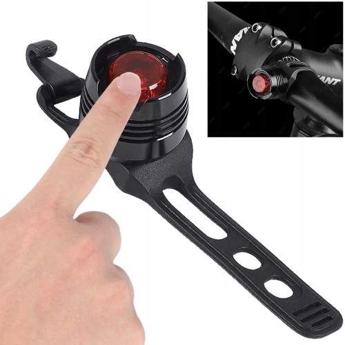 LAMPKA ROWEROWA TYLNA TYŁ LED ALUMINIOWA OŚWIETLENIE ROWEROWE 3 TRYBY MIGA