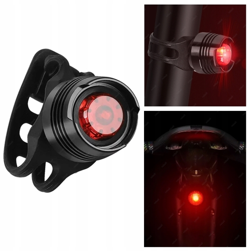 LAMPKA ROWEROWA TYLNA TYŁ LED ALUMINIOWA OŚWIETLENIE ROWEROWE 3 TRYBY MIGA