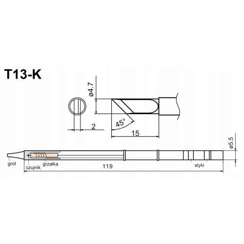GROT T13-K DO LUTOWNICY BAKON 950D KOLBA LF007