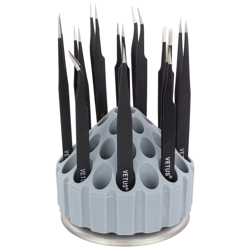 ZESTAW PĘSET 10szt PĘSETA PROSTA OSTRA ZAGIĘTA + ORGANIZER OBROTOWY RAM-BOO