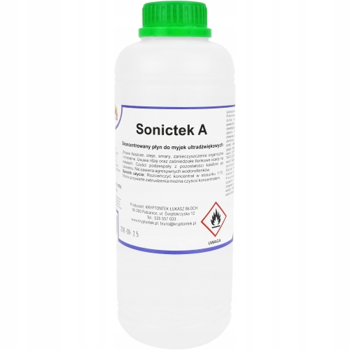 SONICTEK A PŁYN DO MYJEK MYJKA ULTRADŹWIĘKOWA USUWA RDZĘ OSADY Z METALI 1L