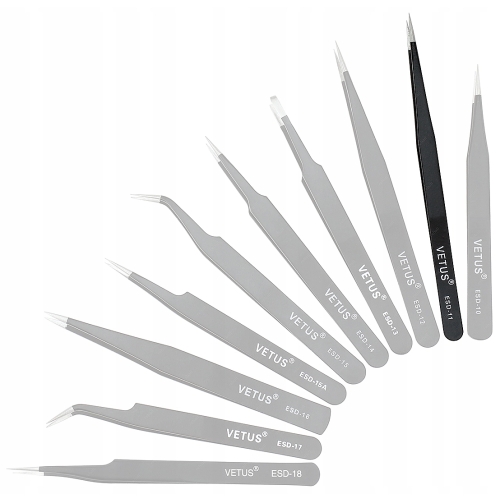 PĘSETA PRECYZYJNA PINCETA METALOWA PENSETA PROSTA DO BRWI RZĘS VETUS ESD-11