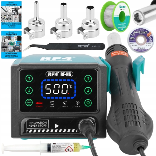 STACJA LUTOWNICZA HOT AIR NA SPAWARKA PLASTIKU RF4 RF-H6 600W 500°C XLv2