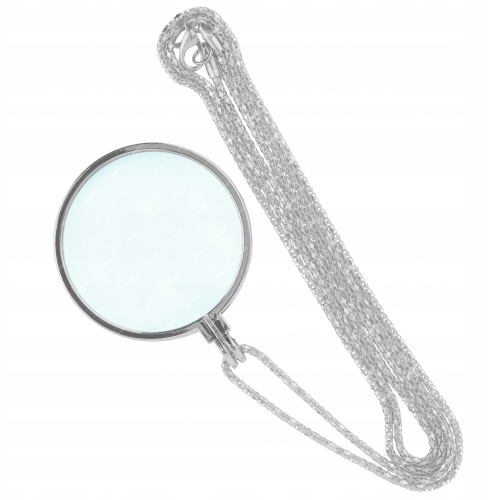 MINI LUPA JUBILERSKA SZKŁO POWIĘKSZAJĄCE 5x 42mm SREBRNY WISIOREK RT0351