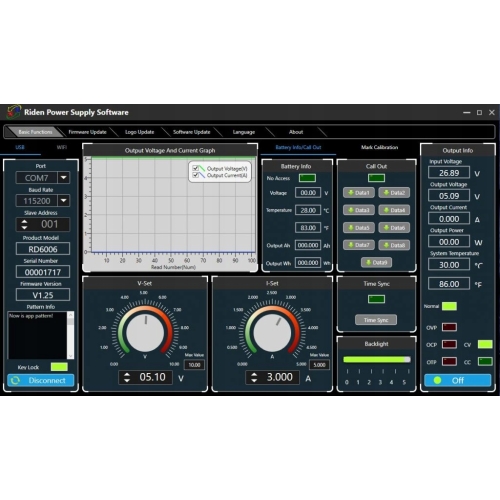 PANELOWY MODUŁ ZASILACZ RD6018-W 0-60V 0-18A WiFi